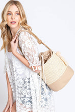 Load image into Gallery viewer, Cora Straw Bucket Bag With Tassel Black

