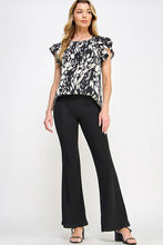 Load image into Gallery viewer, Print Layered Ruffle Sleeve Top

