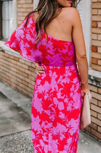 Load image into Gallery viewer, Floral One Shoulder Dress
