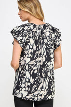Load image into Gallery viewer, Print Layered Ruffle Sleeve Top
