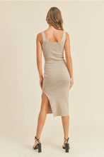 Load image into Gallery viewer, Square Neck Fitted Slit Dress
