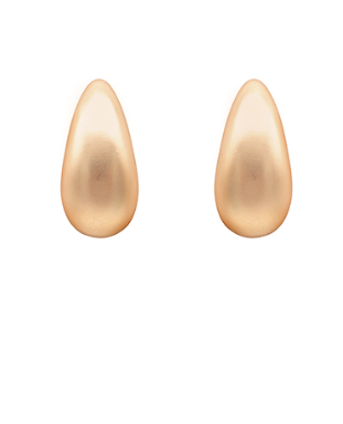 Curved Teardrop Metal Earrings