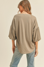 Load image into Gallery viewer, Bubble Sleeve Rayon Top
