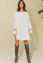 Load image into Gallery viewer, Color-Block French Terry Knit Tunic Dress
