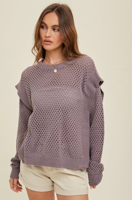 Crochet Sweater Ruffle