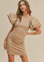 Load image into Gallery viewer, Mocha Ruffle Sleeve Dress
