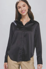 Load image into Gallery viewer, Satin Button Up Long Sleeve Top
