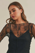 Load image into Gallery viewer, Long Sleeve Lace Fabric with Lining Insert Top
