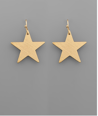 Scratched Star Earrings