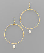 Pearl & Wire Circle Hoops