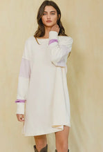 Load image into Gallery viewer, Color-Block French Terry Knit Tunic Dress
