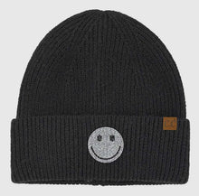 Load image into Gallery viewer, Rhinestone Smiley Beanie
