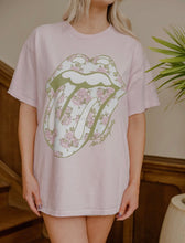 Load image into Gallery viewer, Rolling Stones Floral Thrifted Graphic Tee
