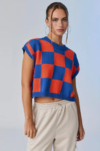 Load image into Gallery viewer, Checkered Sweater Top
