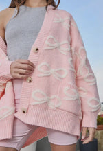 Load image into Gallery viewer, Oversized Pink Bow Cardigan
