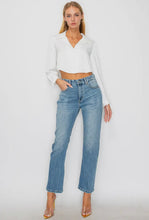 Load image into Gallery viewer, Tummy Control Medium Wash High Rise Straight Jeans
