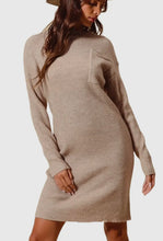 Load image into Gallery viewer, Big Front Pocket Ribbed Sweater Dress
