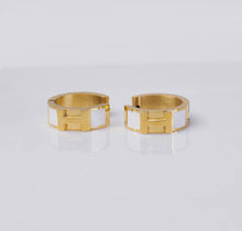 Load image into Gallery viewer, HD2 White + Gold H Statement Earring
