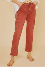 Load image into Gallery viewer, Stretch High Rise Cargo Denim Jeans
