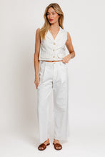 Load image into Gallery viewer, White Vest + Wide Leg Set
