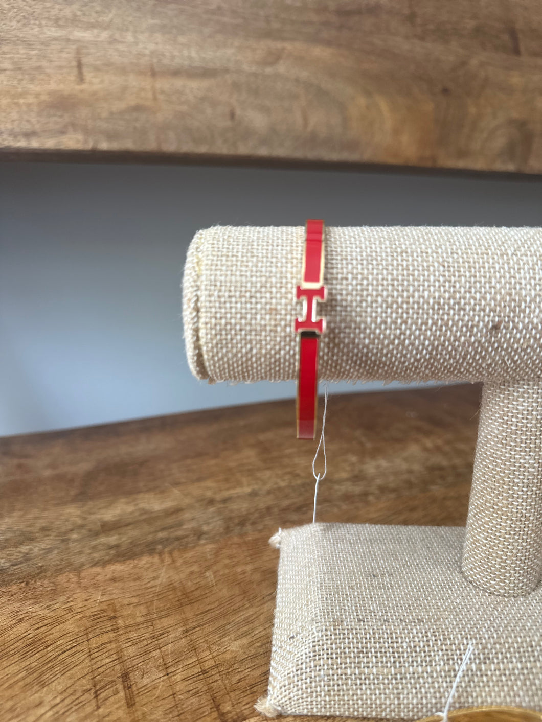 HD5 Slim Red + Gold Stainless H Bangle