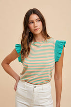 Load image into Gallery viewer, Ruffle Stripe Top
