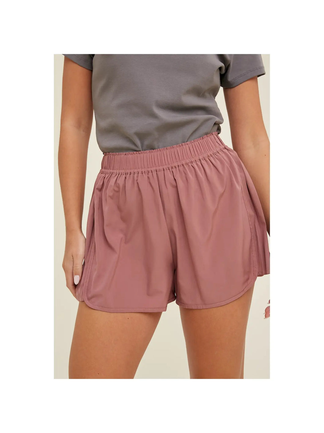 Pleaded Side Active Shorts
