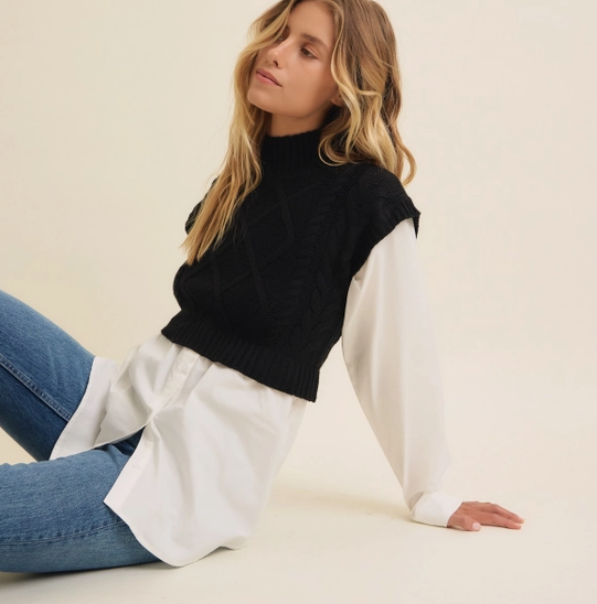 Mock Neck Sweater Top