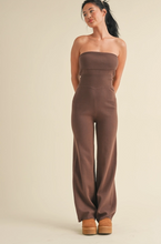 Load image into Gallery viewer, Foldover Bandeau Knit Sweater Jumpsuit
