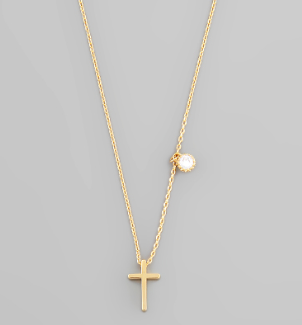 Cross and Crystal Necklace