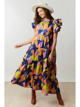 Load image into Gallery viewer, Abstract Print Poplin Maxi Dress

