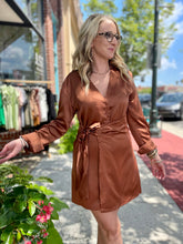 Load image into Gallery viewer, Copper Wrap Dress
