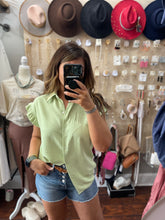 Load image into Gallery viewer, Sage Collar Top
