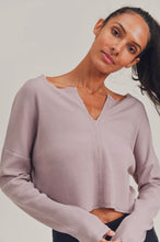 Load image into Gallery viewer, Notch Collar Crop Pullover
