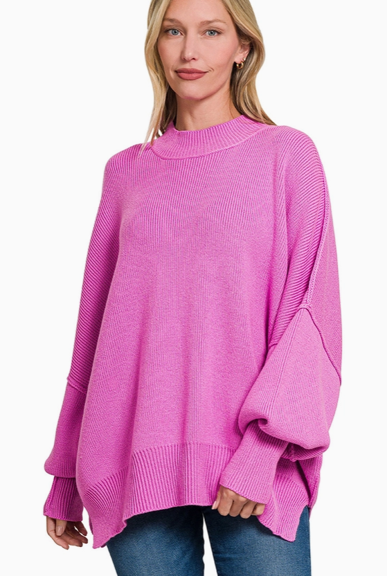 Side Slit Oversized Sweater