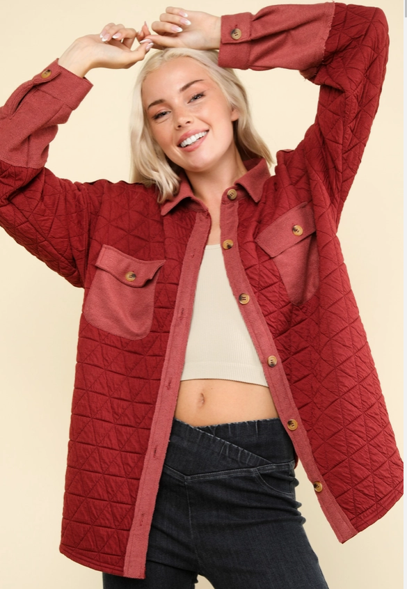 Oversized Quilted Cozy Shacket Jacket