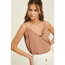 Load image into Gallery viewer, Ruffled Camel Cami
